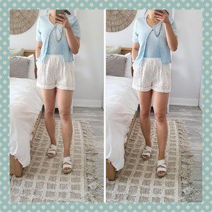 H&M Conscious Collection White‎ Eyelet Shorts